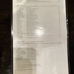 East Japanese Restaurant - Menu