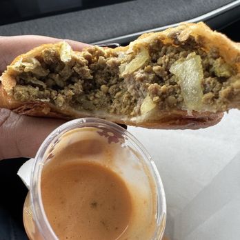 The Horn - Beef sambusa with orange sauce - Coffee & Tea Near Me - Nashville, Tennessee The Horn - Beef sambusa with orange sauce - Coffee & Tea Near Me - Nashville, Tennessee