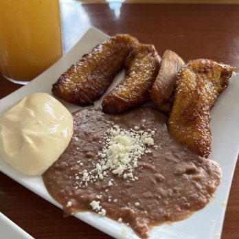 Nancy's Pupuseria - Plantains with Beans and Crema - Salvadoran Near Me - Buena Park, California Nancy's Pupuseria - Plantains with Beans and Crema - Salvadoran Near Me - Buena Park, California
