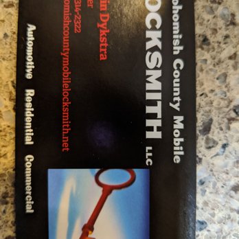 Snohomish County Mobile Locksmith - Front of business card - Keys & Locksmiths Near Me
