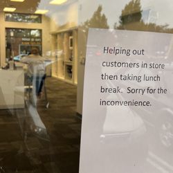 Verizon - Sign posted on door, perhaps to excuse the horrible, non-existent customer service.
