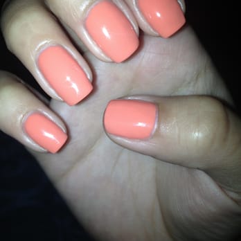 Classy Nails Spa - No chip manicure in peach - Nail Salons Near Me - Bolingbrook, Illinois