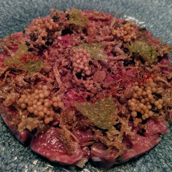 Campfire - Steak tartare with mustard seeds - New American Near Me - Carlsbad, California Campfire - Steak tartare with mustard seeds - New American Near Me - Carlsbad, California