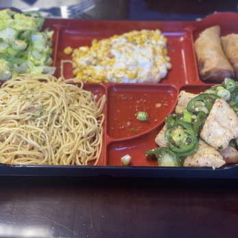 Saigon Bento - Deluxe Bento -Salt and Pepper Fish -Corn Cheese -Garlic Noodles -Egg Roll - Vietnamese Near Me - Bakersfield, California Saigon Bento - Deluxe Bento -Salt and Pepper Fish -Corn Cheese -Garlic Noodles -Egg Roll - Vietnamese Near Me - Bakersfield, California