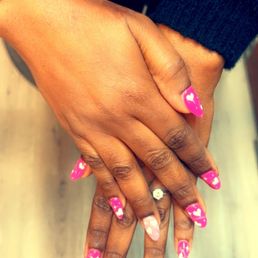 Loving my beautiful Valentine's Day nails