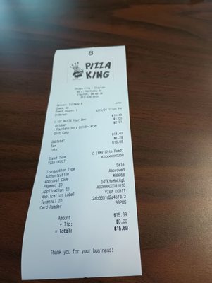 Menu photo 1 Pizza King Clayton, IN