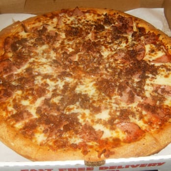 Big E Pizza - EXL Ground Beef, Salami, And Bacon - Pizza Near Me - Signal Hill, California