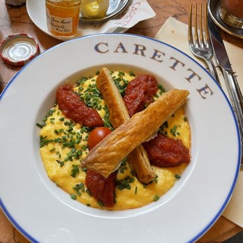 Carette - The scramble eggs with tomato sauce - Tea Rooms Near Me - Paris, 75 Carette - The scramble eggs with tomato sauce - Tea Rooms Near Me - Paris, 75