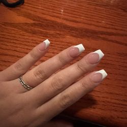 Funny Bunny Nails & Spa - French acrylic coffin shaped