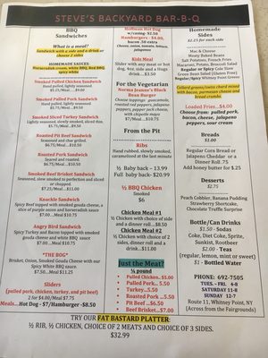 Menu photo 4 Steve's Backyard Bar-B-Q Whitney Point, NY Menu photo 4 Steve's Backyard Bar-B-Q Whitney Point, NY