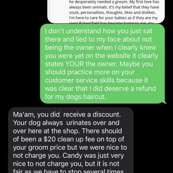 Going Mutts Pet Grooming - Text message to the OWNER Delilah M. - Pet Groomers Near Me - Bakersfield, California