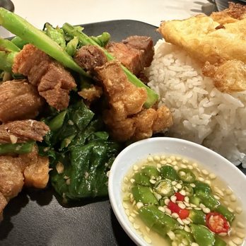Kao Hom - Salted Fish with crispy pork and Chinese broccoli - Thai Near Me - Van Nuys, California