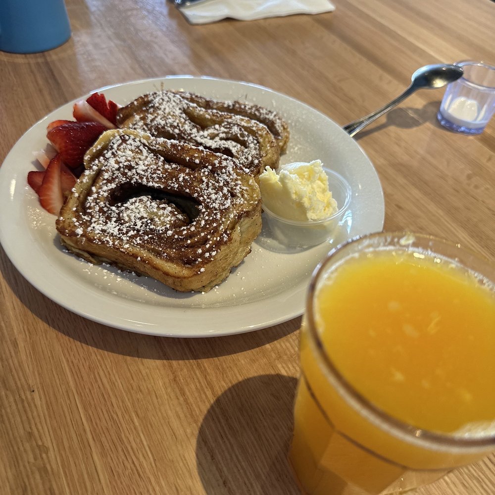 Batter Up Pancakes - Cinnamon French toast and fresh squeezed orange juice. - Pancakes Near Me - Clovis, California