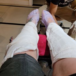 Deluxe pedicure with lavander wax and hot towels. I fell asleep