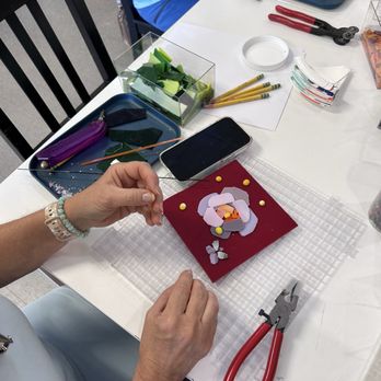 Ceramics For You - Piecing together a flower - Arts & Crafts Near Me - Gurnee, Illinois