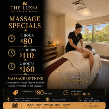 The Luxsa Thai Massage - Massage Therapy Near Me - Kapolei, Hawaii The Luxsa Thai Massage - Massage Therapy Near Me - Kapolei, Hawaii