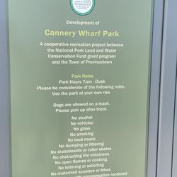 Cannery Wharf Park - Hours. 7am to Dusk