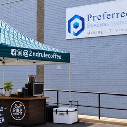 2nd Rule Coffee Cart and Tent Set up outside our office - great set up - very professional