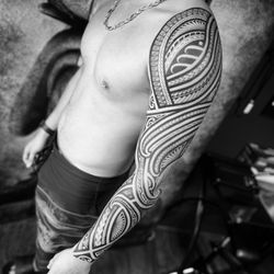 Aftermath Tattoo Studio - Full Polynesian sleeve