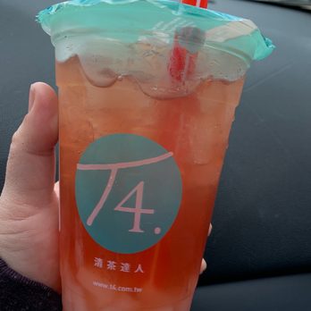 T4 Modesto Tea For U - Rose with coconut jelly yum - Bubble Tea Near Me - Modesto, California