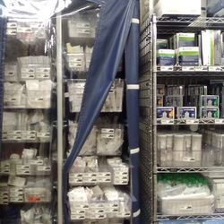 UCLA Gastroenterology - Gloves, masks, bandages, iodine, syringes/needles and other sanitized items. Nicely organized.