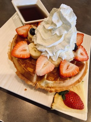 Photo of Moena Café - Honolulu, HI, United States. MC fruity waffle