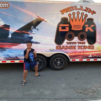 Rollin With The Game King - My son in front of the truck. - Game Truck Rental Near Me