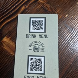 How you access the food/drink menu. The card is on the tables How you access the food/drink menu. The card is on the tables