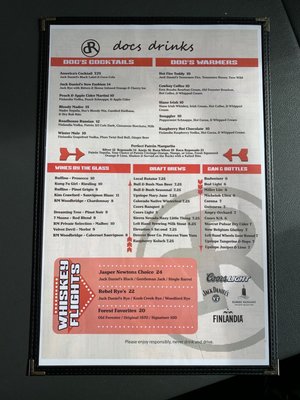 Menu photo 3 Doc's Roadhouse Winter Park, CO