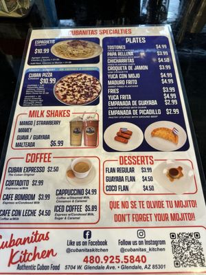 Menu photo 8 Cubanitas Kitchen Glendale, AZ