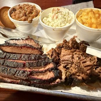 Big Ed's BBQ - Combo dinner plate with brisket and burnt ends. Beans, cole slaw and mac and cheese. - Barbeque Near Me - Waukegan, Illinois