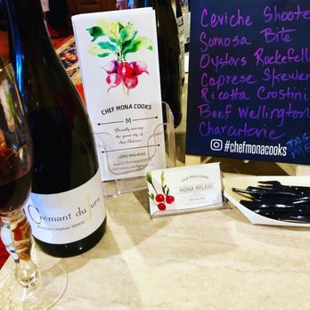 Chef Mona Cooks - Let Chef Mona Cooks cater your intimate event. Pictured: hors d'oeuvres & wine pairing for a bridal party. - Personal Chefs Near Me