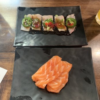 Rakuzen - Salmon sashimi & Yellowtail Jalapeno - Sushi Bars Near Me - Brooklyn, New York