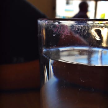 Shorehouse Kitchen - Water glass with lipstick stains (not mine). - Coffee & Tea Near Me - La Jolla, California
