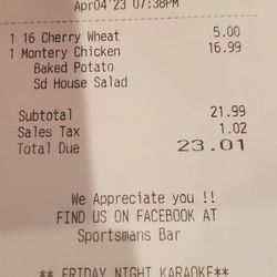 Sportman's Bar - Bill
