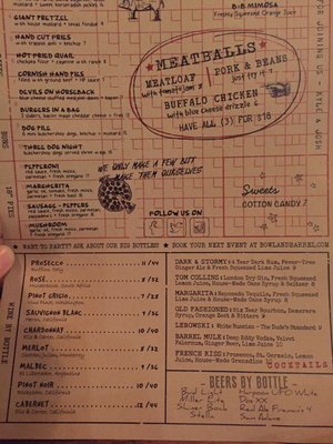 Menu photo 8 Bowl & Barrel Houston, TX