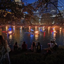 WaterFire Providence - Basin with Fish Kayaks