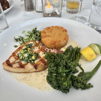 Louie's Backyard - Local Swordfish w/Risotto cake, scrumptious - New American Near Me - Key West, Florida