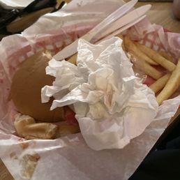 Half burger. I didn't bother taking it.
