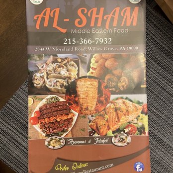Al Sham - a menu for a restaurant - New American Near Me - Willow Grove, Pennsylvania