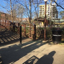 Durham Central Park March 2017 bridge over creek.
