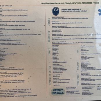 Two Hands - Menu part 2 - Australian Near Me - Denver, Colorado
