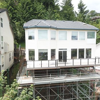 Stellar Construction - downtown deck 65' in the air.  Customer is really happy that the deck turned out the way it did. - Fences & Gates Near Me - Gresham, Oregon