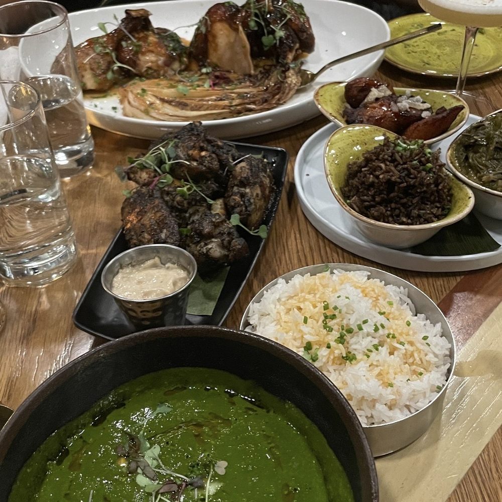 St James - Modern Caribbean - Callaloo soup, Coconut Rice (v) & Jerk wings, Paratha Platter, Sweet Fried Plantains (v), Pressed Chicken - Caribbean Near Me - Washington, DC, District of Columbia St James - Modern Caribbean - Callaloo soup, Coconut Rice (v) & Jerk wings, Paratha Platter, Sweet Fried Plantains (v), Pressed Chicken - Caribbean Near Me - Washington, DC, District of Columbia