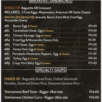 Lee’s Sandwiches - 07/27/24 - Breakfast and Soups menu - Sandwiches Near Me - Santa Clara, California