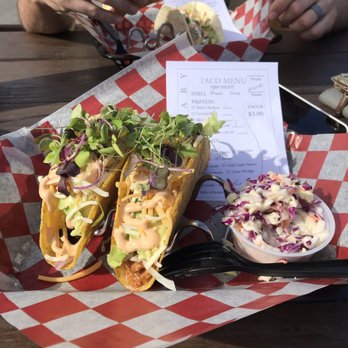 Sanctuary - BBQ chicken taco, black bean taco and side of coleslaw. - Tacos Near Me - Norfolk, Virginia Sanctuary - BBQ chicken taco, black bean taco and side of coleslaw. - Tacos Near Me - Norfolk, Virginia