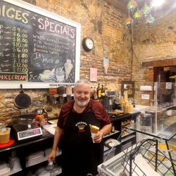 Virgin Islands Ice Cream Company - Darius was so patient with 3 kids who also patiently waited for him. He makes fresh waffle cones daily!