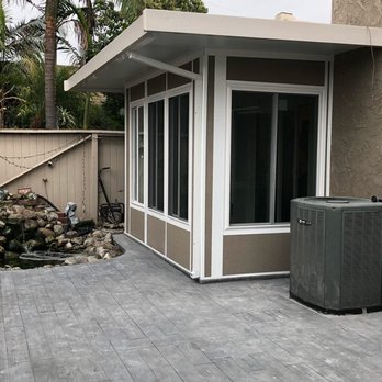 Patio Warehouse - Patio Warhouse cemented our backyard and added in a gorgeous sunroom! - Patio Coverings Near Me - Orange, California Patio Warehouse - Patio Warhouse cemented our backyard and added in a gorgeous sunroom! - Patio Coverings Near Me - Orange, California