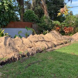 Trench that the power company dug which contained irrigation lines.