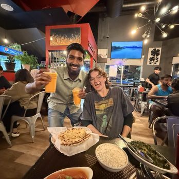 Gaia Masala & Burger - Nische and my lovely wife , celebrating our anniversary with mango lassi and Butter Lamb and Paneer Saag - Indian Near Me - Denver, Colorado Gaia Masala & Burger - Nische and my lovely wife , celebrating our anniversary with mango lassi and Butter Lamb and Paneer Saag - Indian Near Me - Denver, Colorado